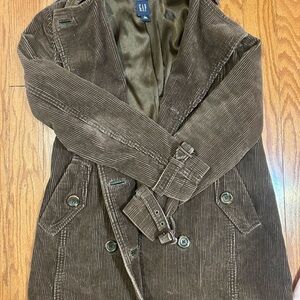 GAP Brown Trench Coat Corduroy Classic